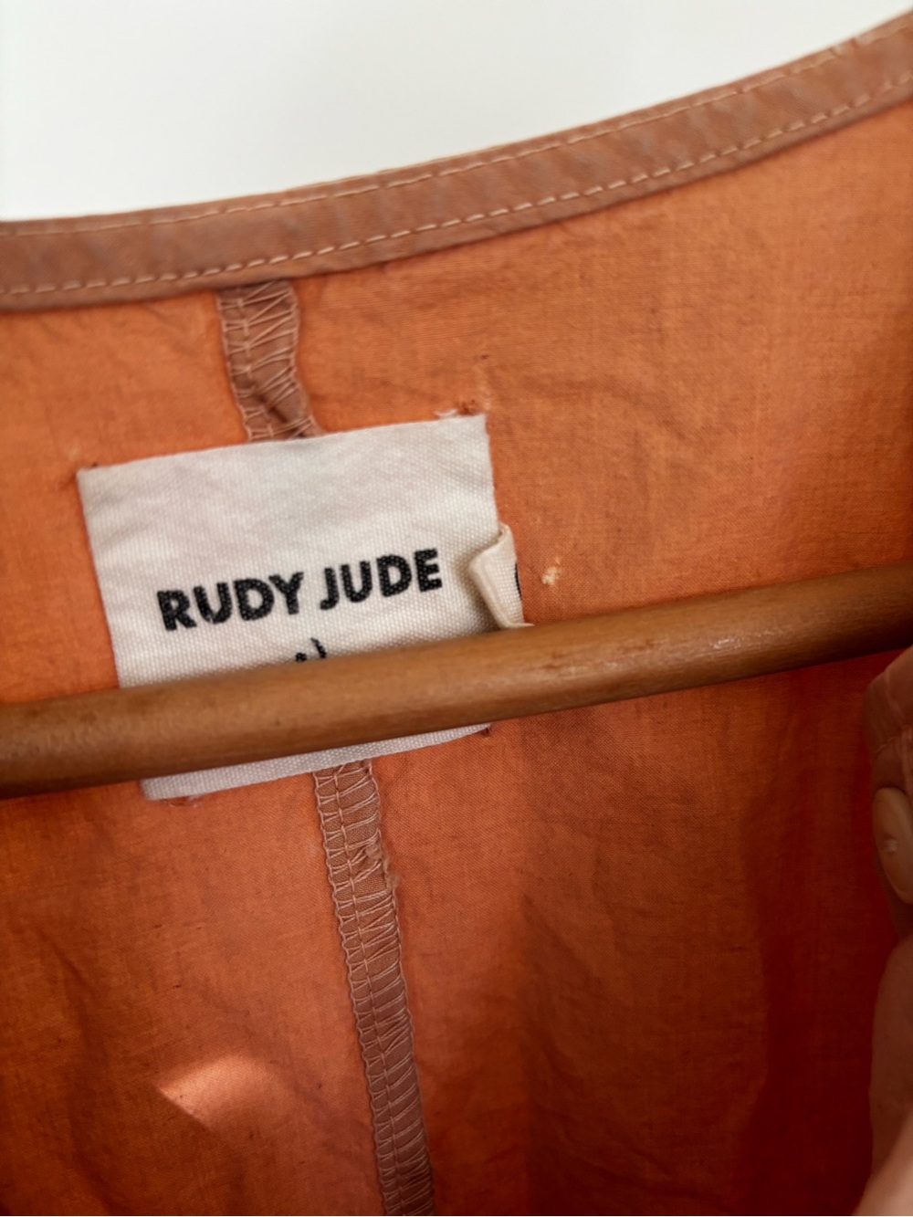Rudy Jude Rust-Tan Puff Sleeve Smock Dress - Picture 5 of 8